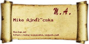 Mike Ajnácska névjegykártya